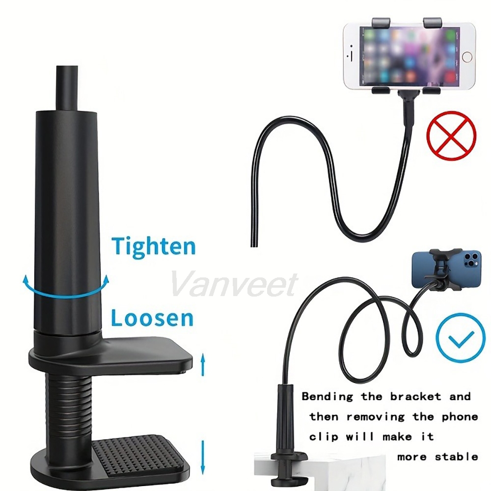 Desk Phone Stand - 360 ° 휴대폰 거치대 클립형 유연한