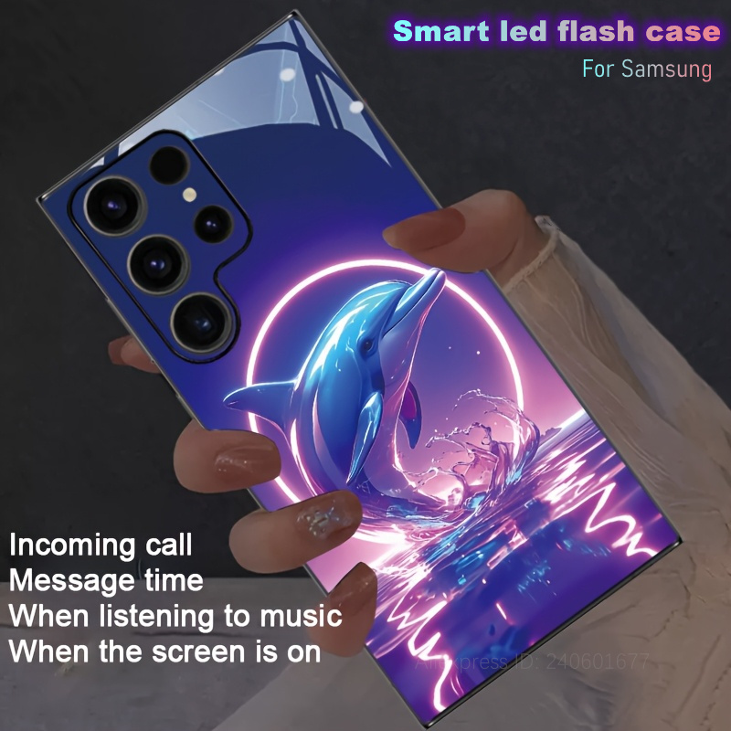 Led Flash Case - 오션 엘프 돌고래 글리터 음악 야광