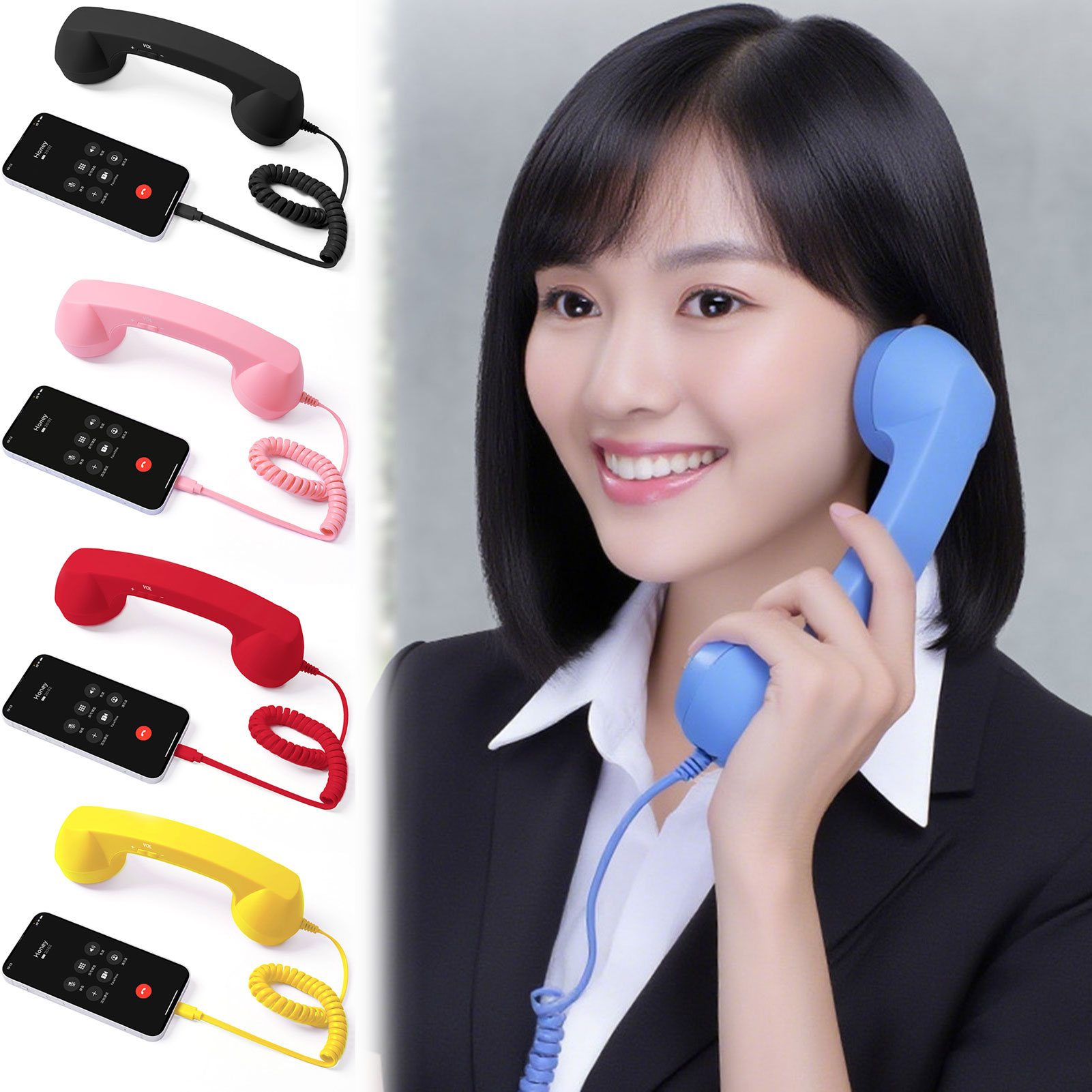 Retro Handset Phone - 레트로 타입 C 전화기 핸드셋 3.5mm