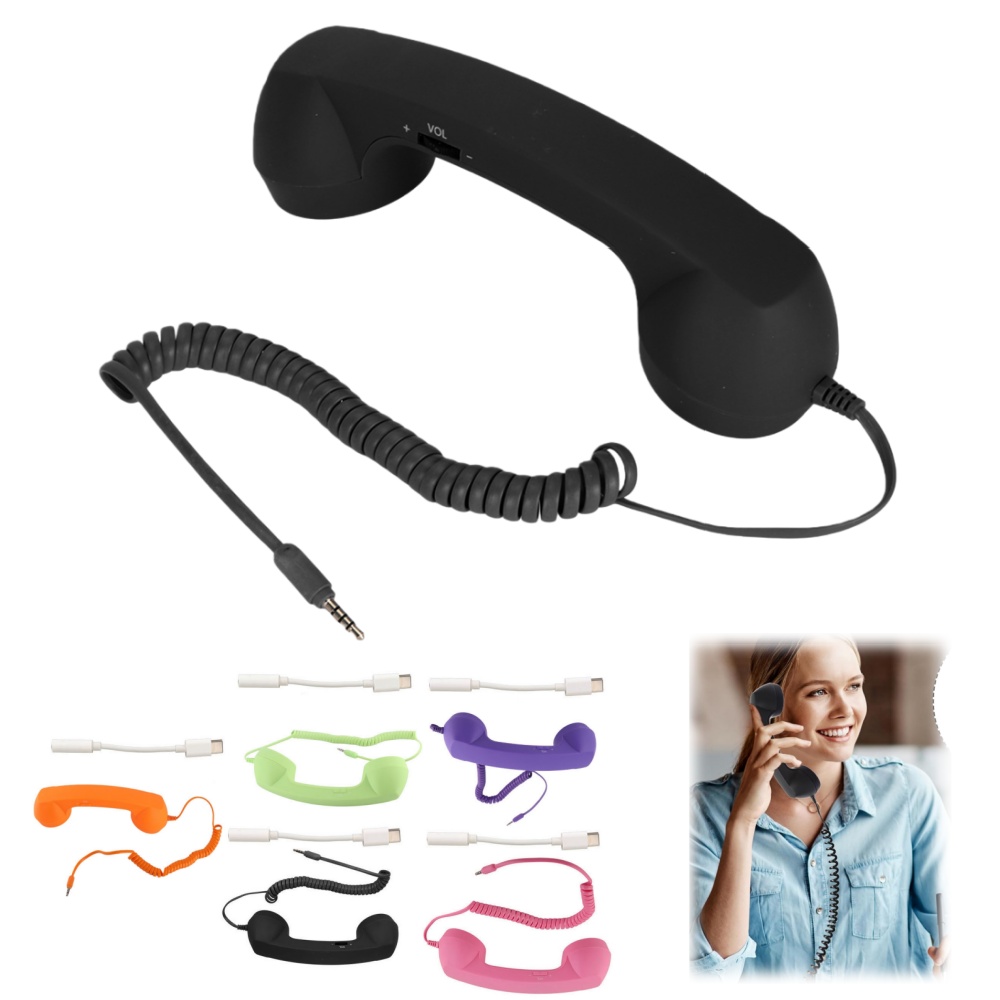 Retro Handset Phone - 레트로 전화 수신기 3.5mm/USB-C 방사선 방지
