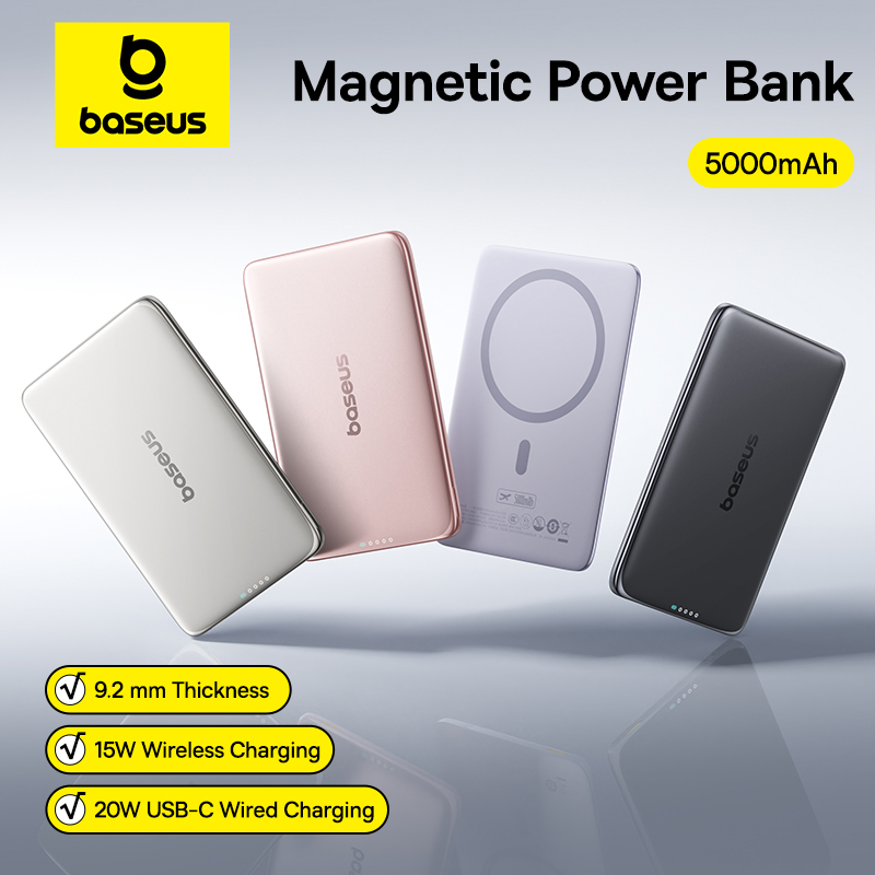 Portable Charger 20000Mah - 베이스어스 5000mAh 마그네틱 파워뱅크 15W 무선