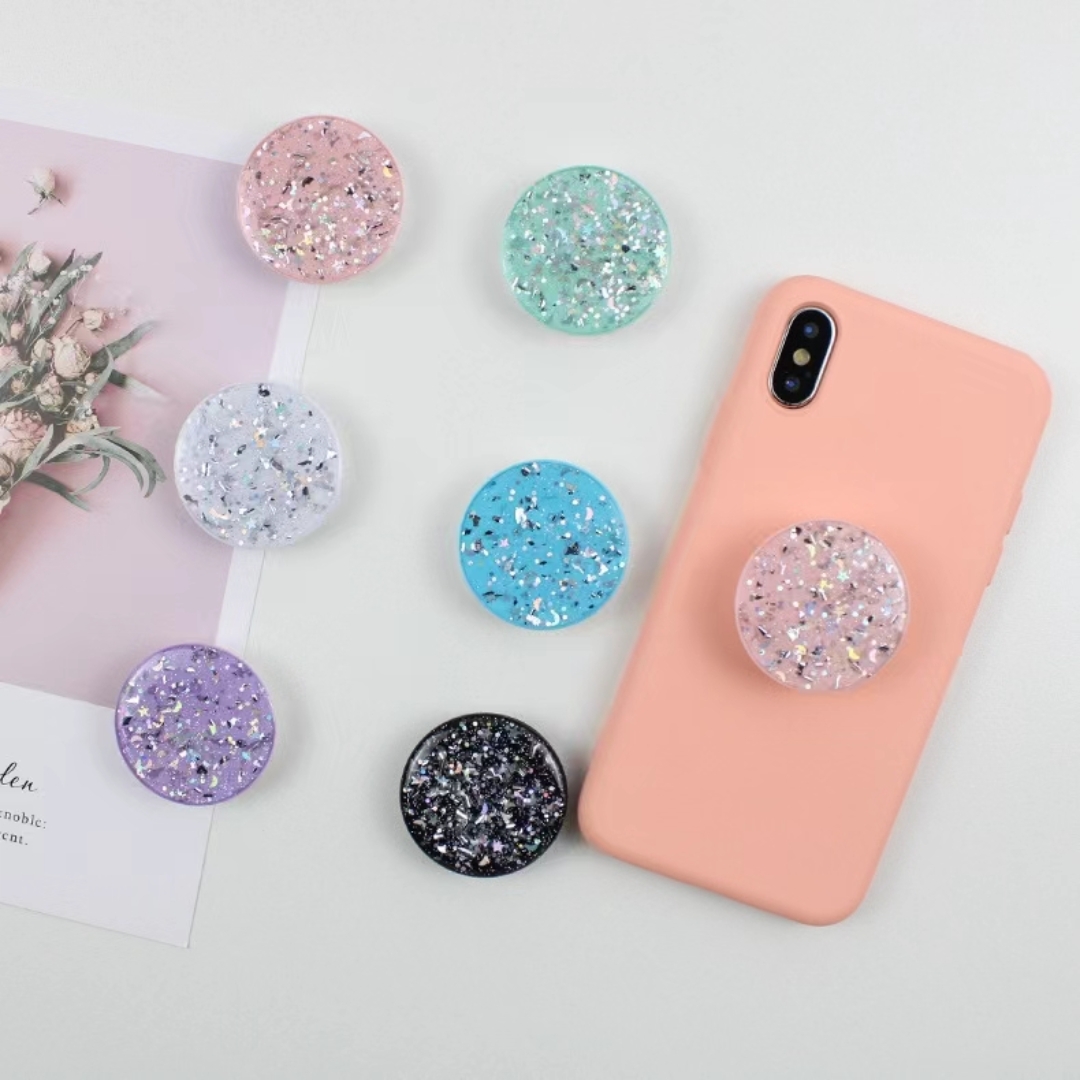 라운드 글리터 휴대폰 거치대 링 거치대, 범용 휴대폰  - Pop Socket Grip review and price
