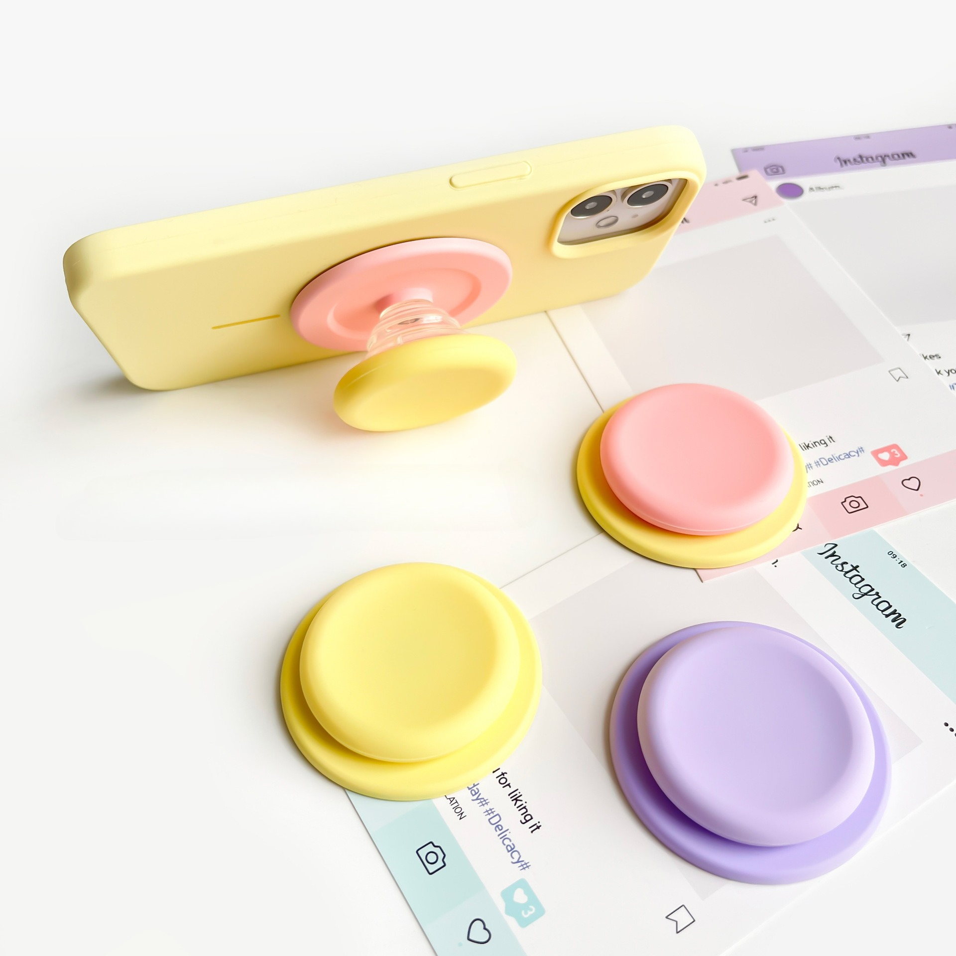 소프트 터치 실리콘 마그네틱 폰 그립 홀더 에어백 레이 - Desk Phone Stand review and price