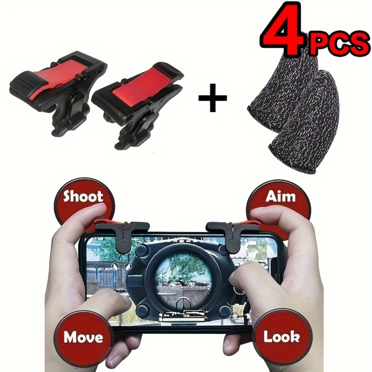 2개 듀얼 헤드 게임 트리거 + 4개 게임용 손가락 슬 - Gaming Trigger Phone review and price