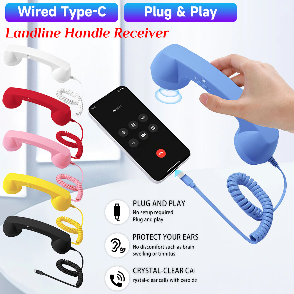 유형 C 범용 레트로 전화 핸드셋 레트로 전화 수신기  - Retro Handset Phone review and price