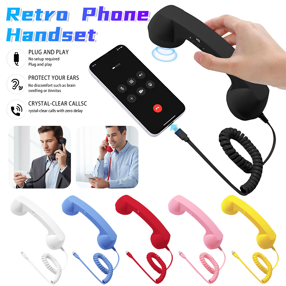 유형 C 범용 레트로 전화 핸드셋 레트로 전화 수신기  - Retro Handset Phone review and price
