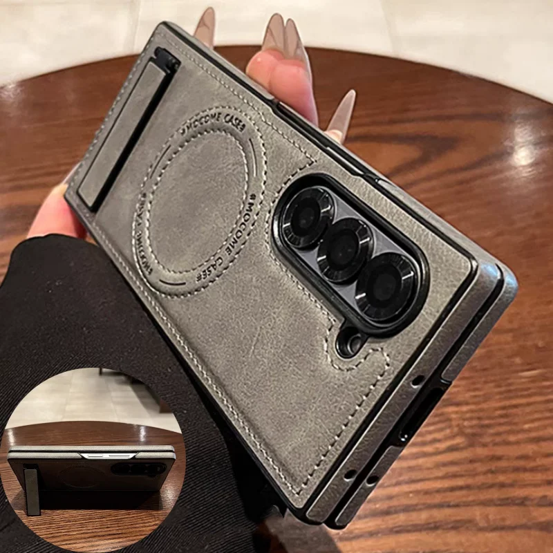 레트로 가죽 숨겨진 삼각대 폰 케이스 삼성 갤럭시 Z  - Retro Handset Phone review and price