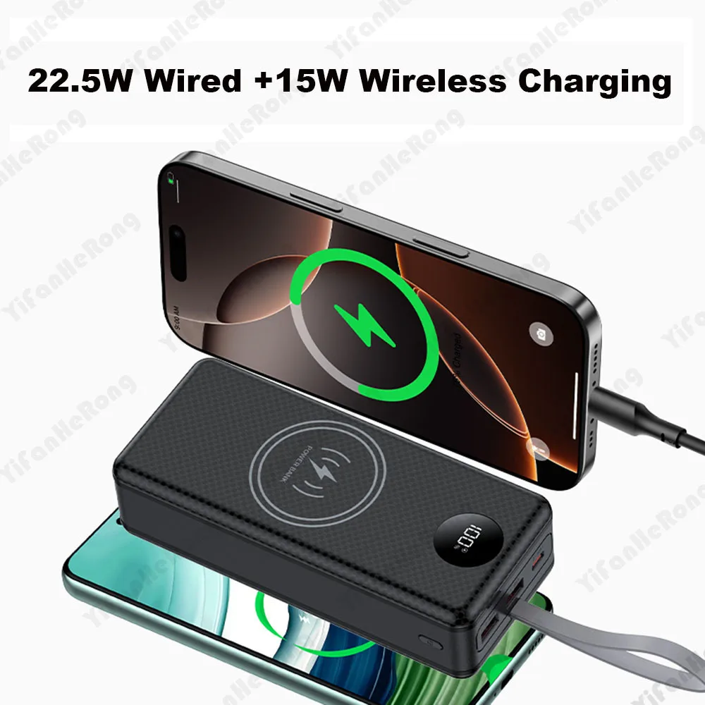 22.5W 고속 충전 15W 무선 충전 파워뱅크 배터리 - Portable Charger 20000Mah review and price