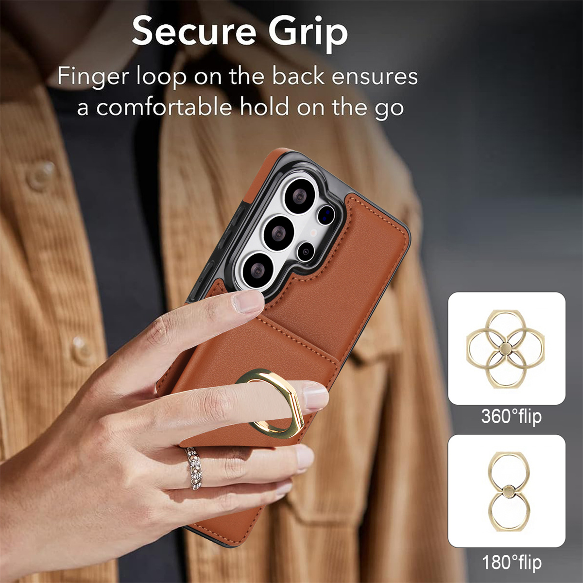 카드 홀더 링 킥스탠드가 있는 지갑형 폰 케이스 삼성  - Phone Kickstand Ring review and price