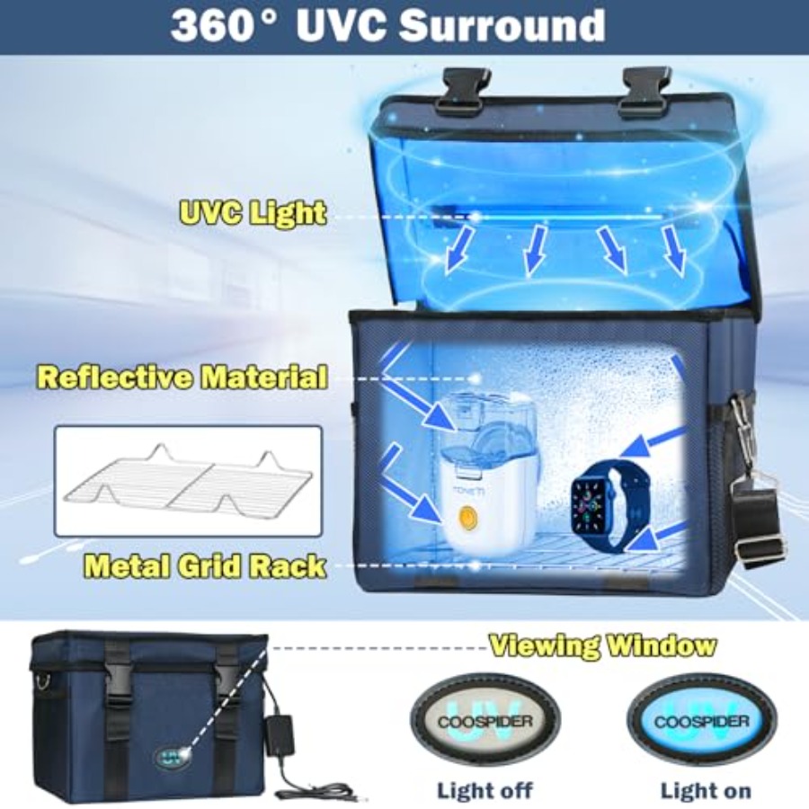 UVC 살균 박스 오존 프리 타이머 포함, 휴대용 대형 - Phone Sanitizer Uv review and price