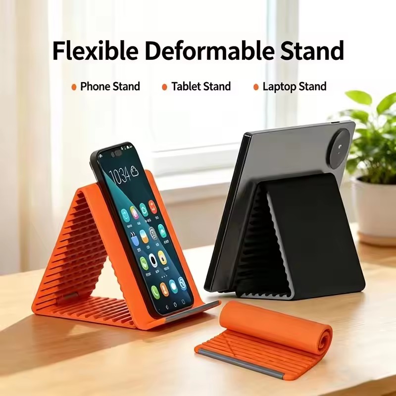 휴대용 실리콘 폰/태블릿/노트북 거치대, 창의적인 접이 - Desk Phone Stand review and price