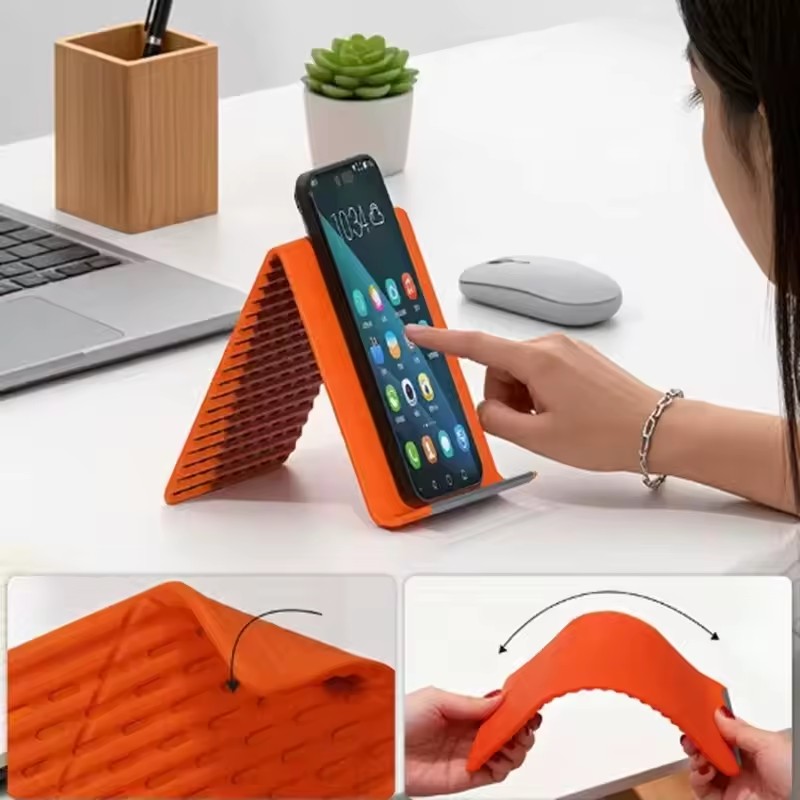 휴대용 실리콘 폰/태블릿/노트북 거치대, 창의적인 접이 - Desk Phone Stand review and price