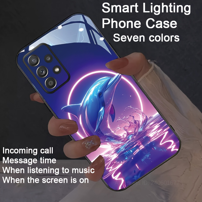 오션 엘프 돌고래 글리터 음악 야광 폰 케이스 삼성 S - Led Flash Case review and price