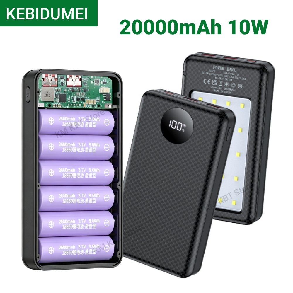 KEBIDUMEI DIY 6*18650 배터리 보조베터 - Led Flash Case review and price