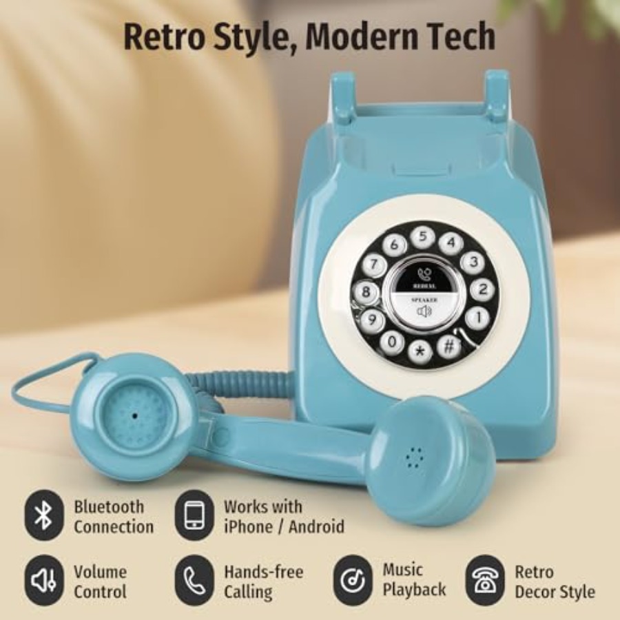 블루투스 유선 전화기 (핸드셋 및 스피커폰 포함) 레트 - Retro Handset Phone review and price