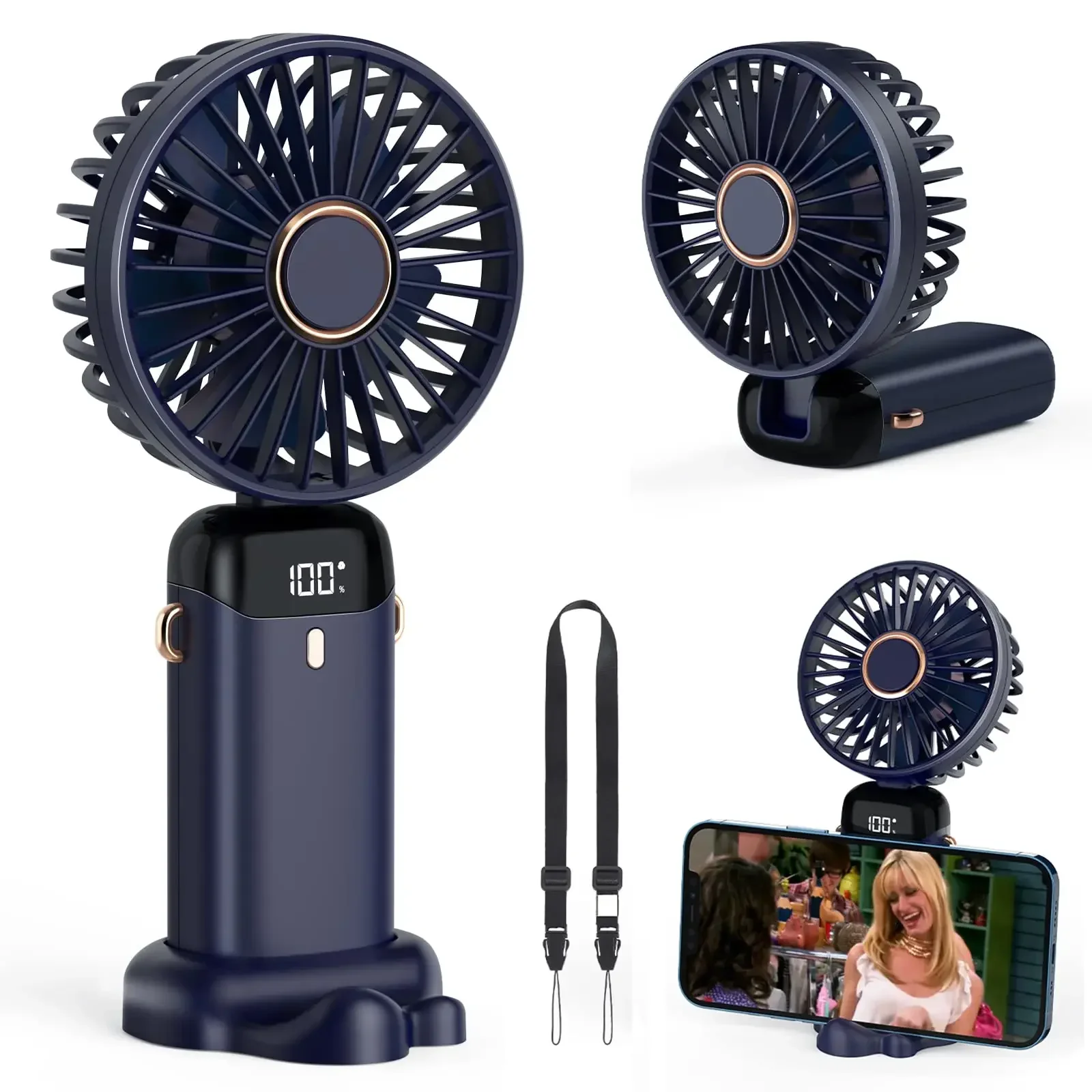 5000mAh 휴대용 미니 팬 무선 USB 충전식 휴대 - Neck Hanging Phone Holder review and price