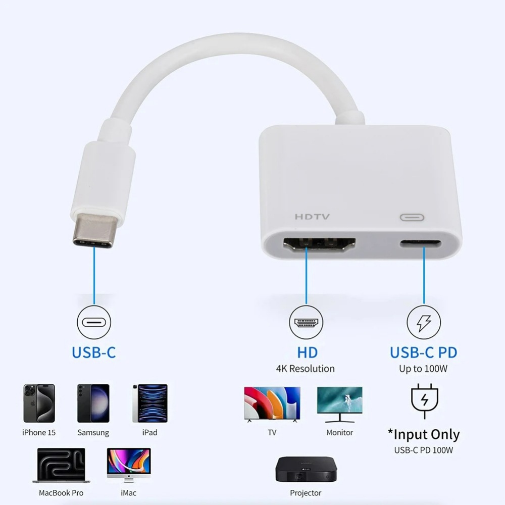 PD 100W HDTV USB C to HDMI 호환  - Hdmi Phone Adapter review and price
