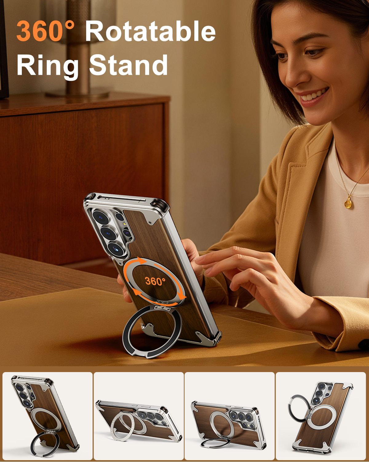 삼성 갤럭시 S26울트라용 Eary 우드 케이스 360 - Phone Kickstand Ring review and price