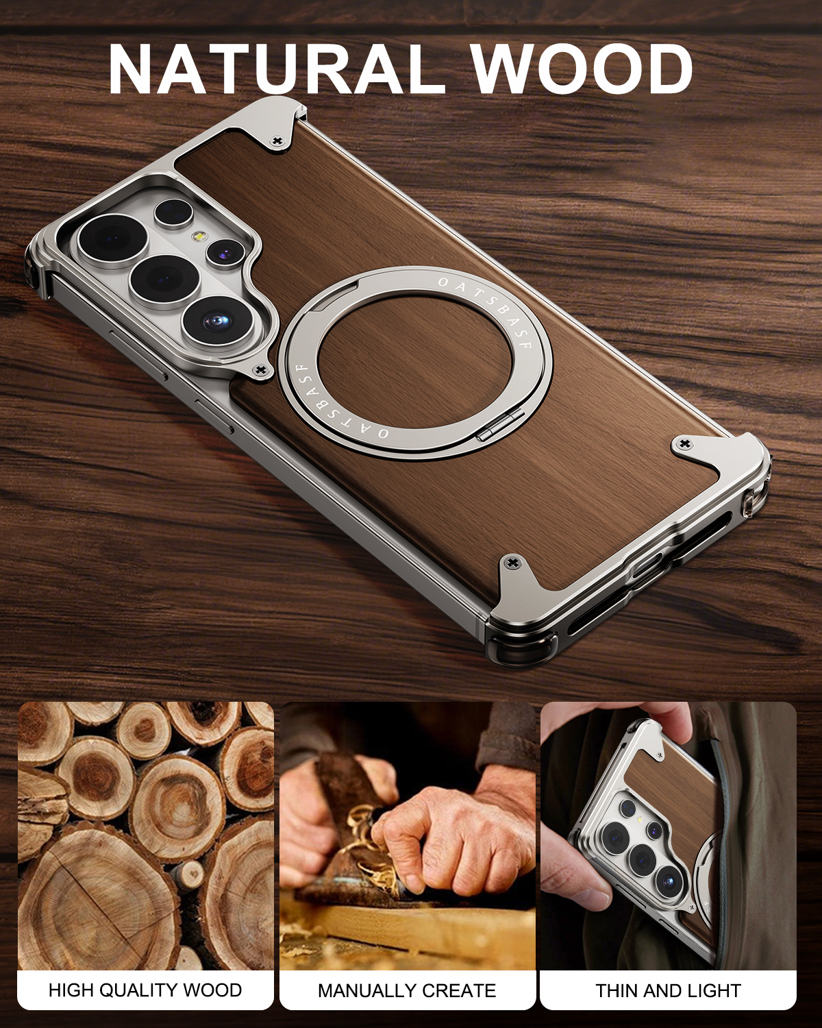 삼성 갤럭시 S26울트라용 Eary 우드 케이스 360 - Phone Kickstand Ring review and price