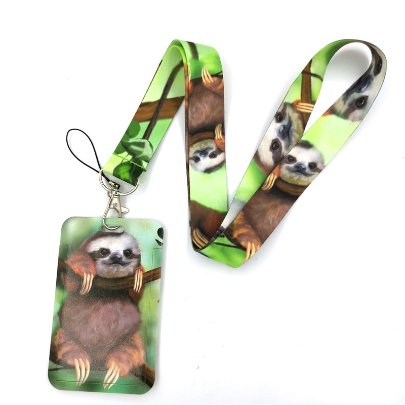 진짜 동물 나무 늘보 애니메이션 끈 배지 홀더 ID 카 - Neck Hanging Phone Holder review and price