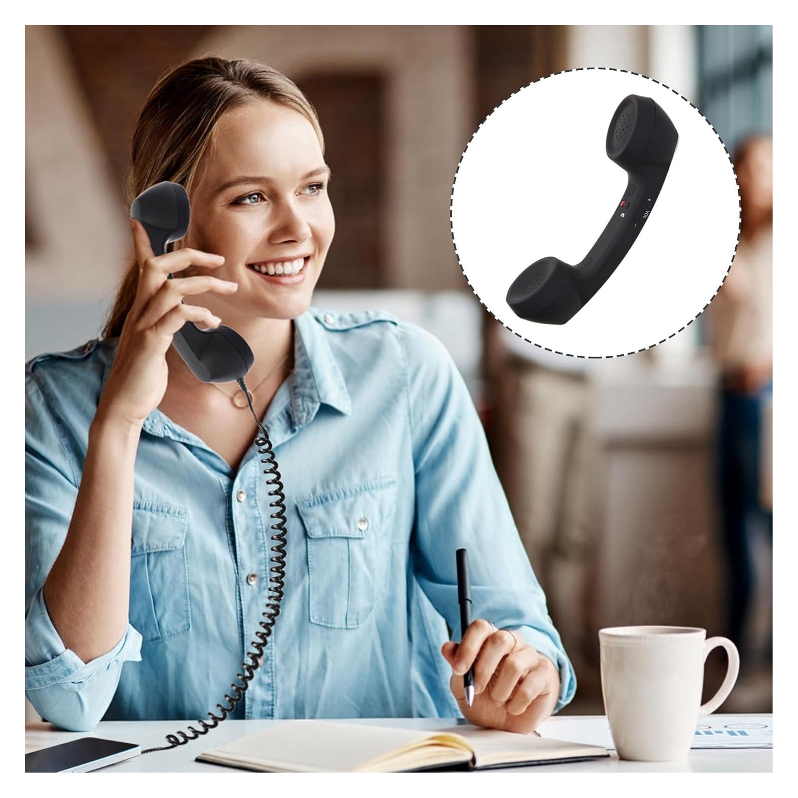 레트로 전화 수신기 3.5mm/USB-C 방사선 방지  - Retro Handset Phone review and price