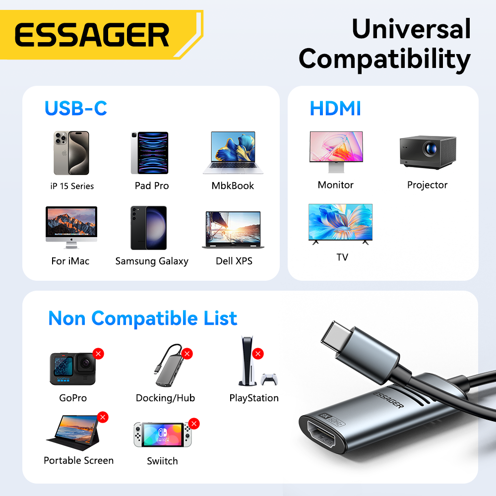 Essager HDMI-USB 유형 C 어댑터(iPho - Hdmi Phone Adapter review and price