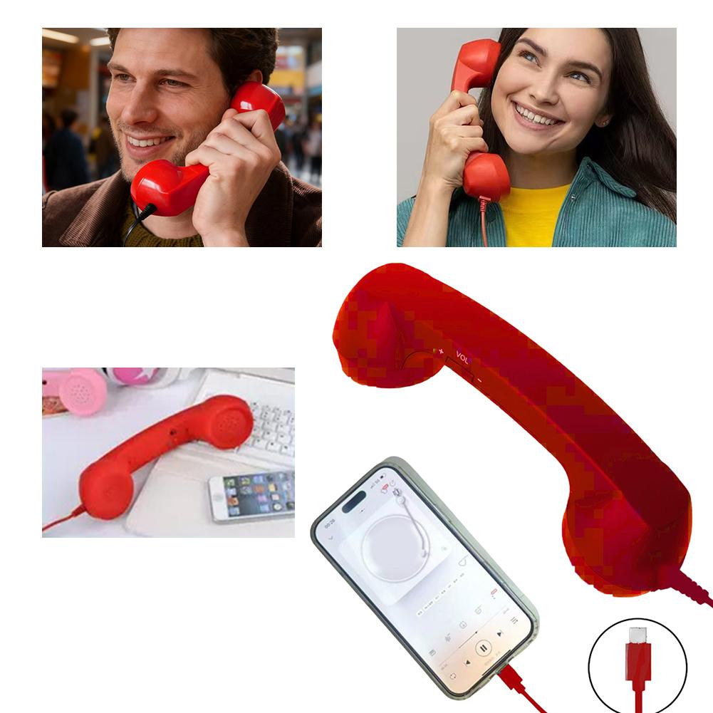 휴대폰용 핸드셋 레트로 타입-C 마이크가 있는 편안한  - Retro Handset Phone review and price