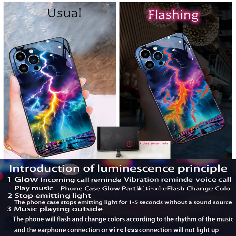 풍경 무지개 LED 폰 케이스 아이폰 17 16 15  - Led Flash Case review and price