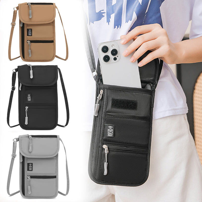 휴대용 Crossbody 가방 여행 여권 문서 가방 다 - Neck Hanging Phone Holder review and price
