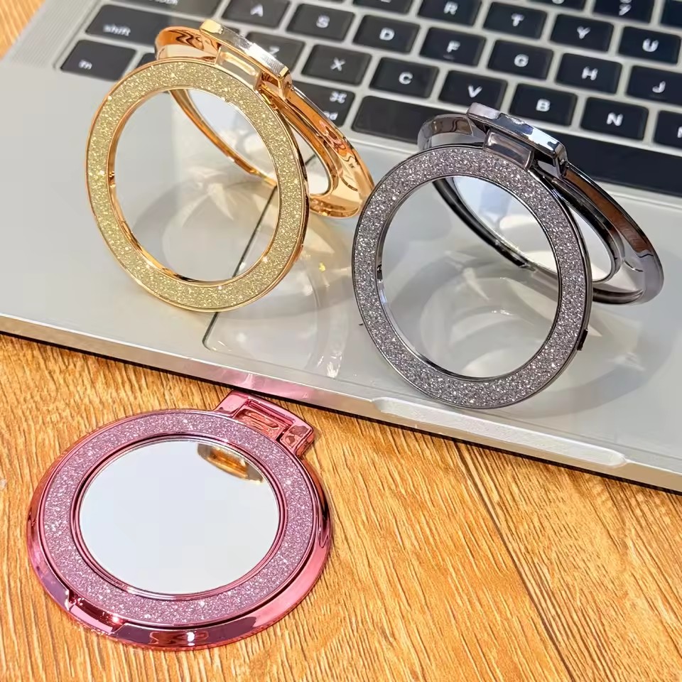 반짝이 휴대 전화 홀더 링 그립 라운드 미러 핸드폰 마 - Phone Kickstand Ring review and price